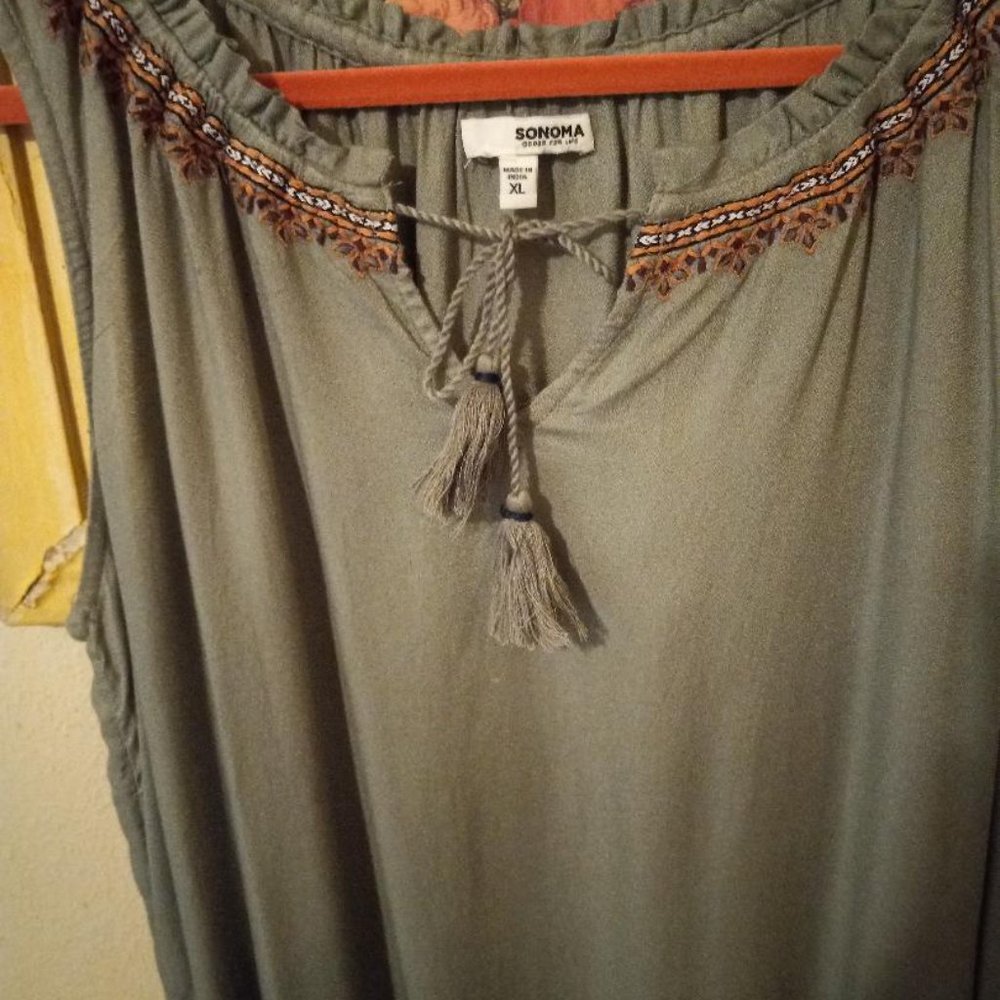 Sonoma Green Ombre' Sun Dress. Size XL. - Picture 4 of 9